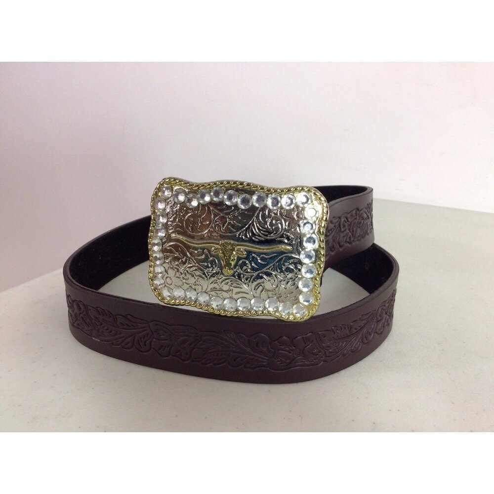 Western Cowboy Leather Belt Mens 32
